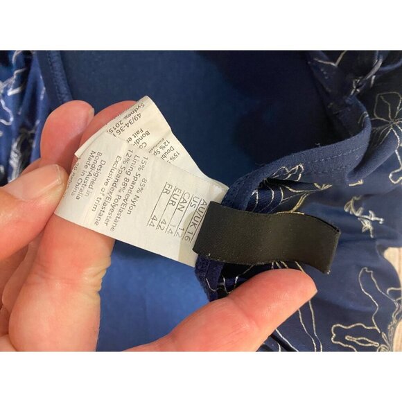 NipTuck Swim Women's One Piece Navy Blue Silver Floral Swim Suit - 12 - Picture 12 of 14